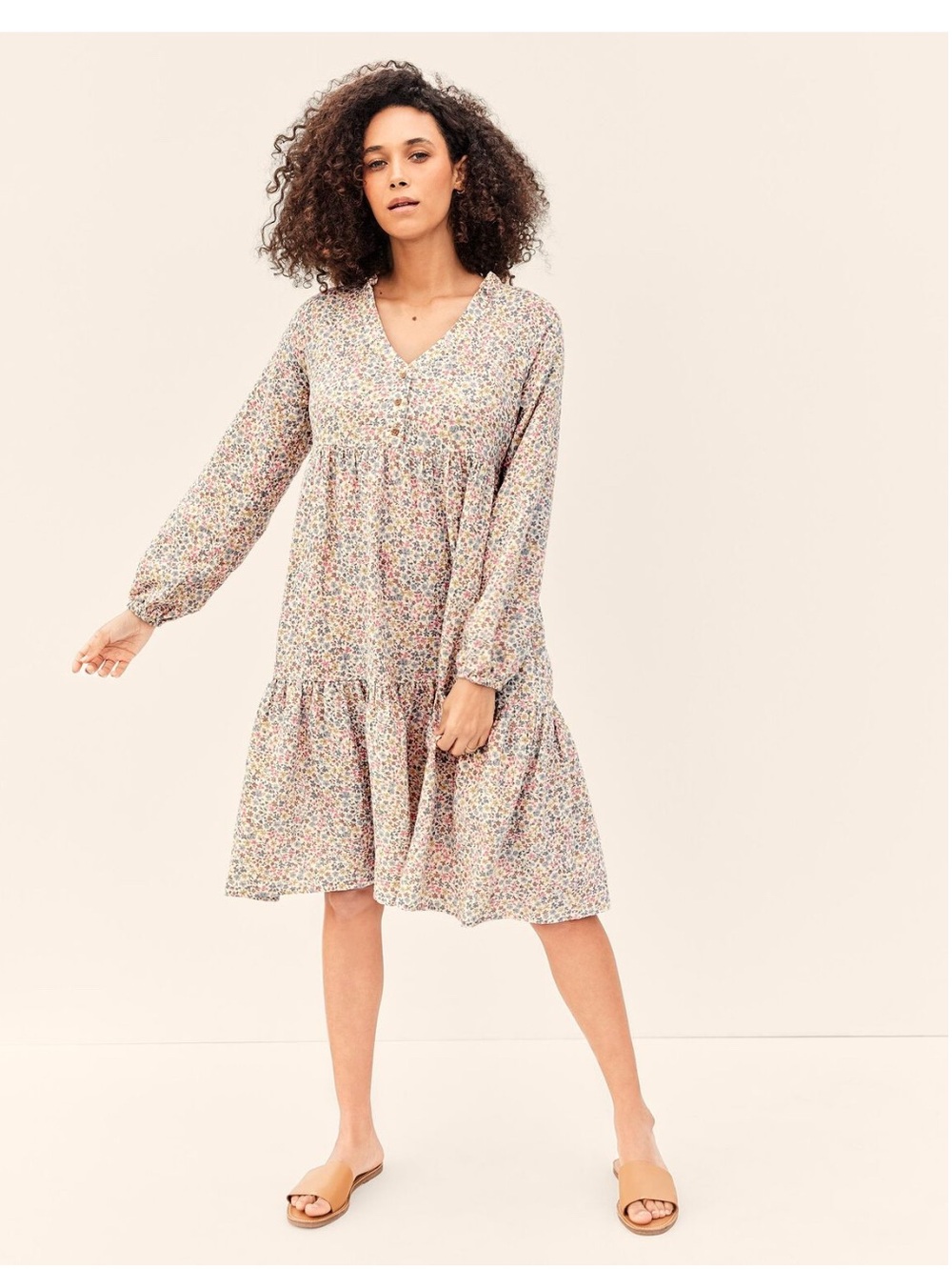 Adult Women's Maternity Button-Front Wildflower Dress